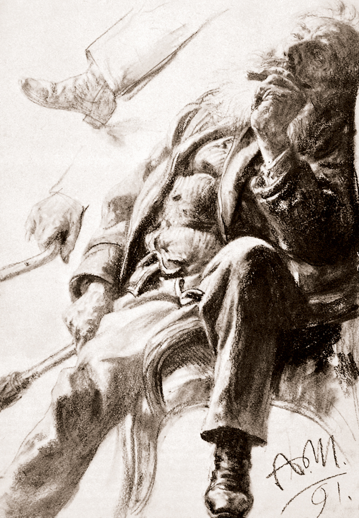  Adolpyh Von Menzel —— 抽烟的男人